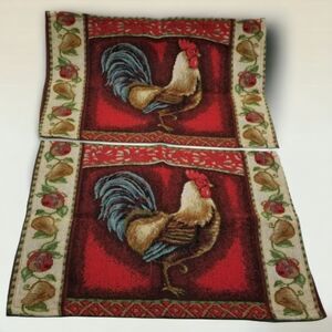 Placemats Urban Home Rooster Vibrant Fruit Set of 2 NWT